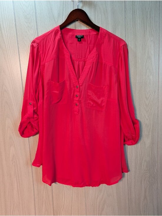 torrid Tops - Torrid Womens Shirt Harper 3/4 Sleeve Pullover Blouse Basic Minimal Classic 1X